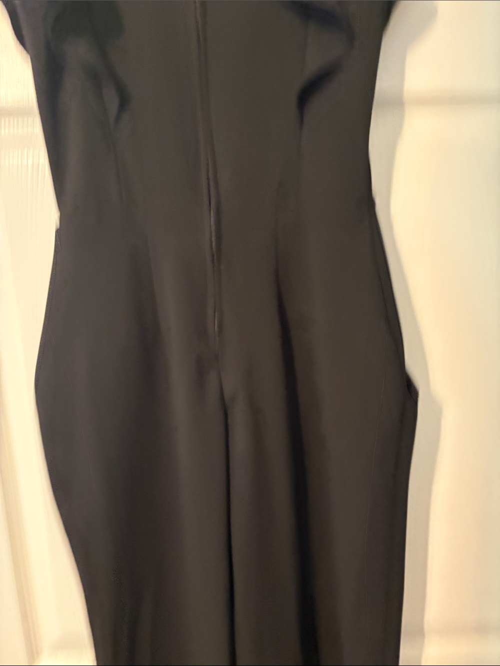 Classic Black Ruffle-Shoulder Jumpsuit - Picture 3 of 5